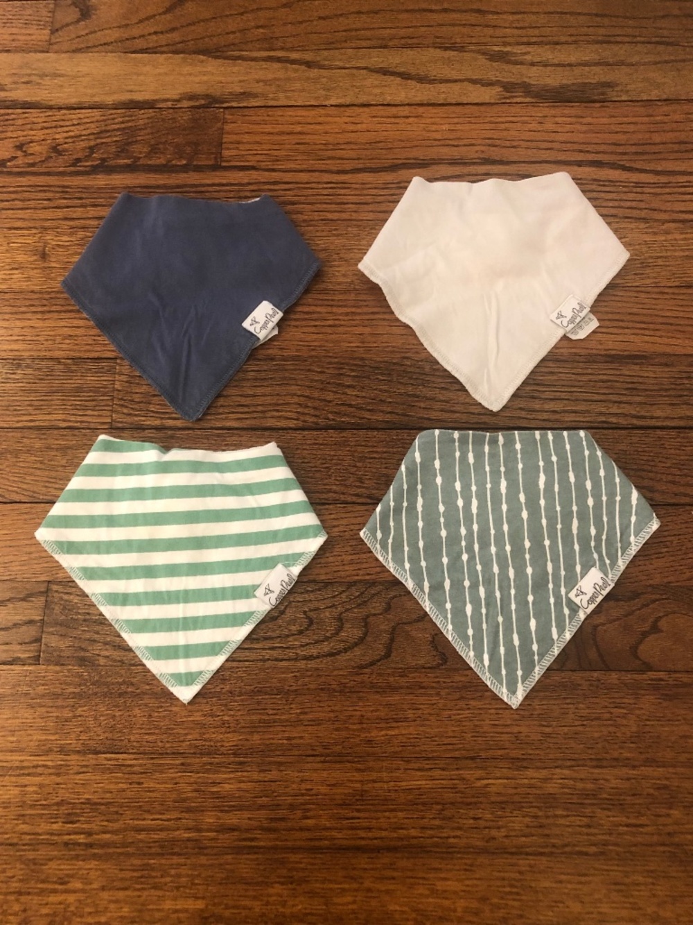 Copper Pearl Drool Bibs, 4 piece lot